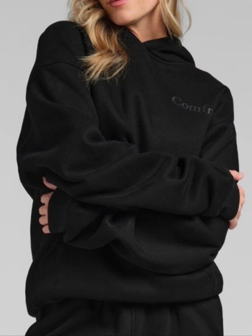 🥰2-Pc SeT❤️NeW❤️ Comfrt MINIMALIST HOODIE & SWEATPANTS OBSIDIAN Black S/M